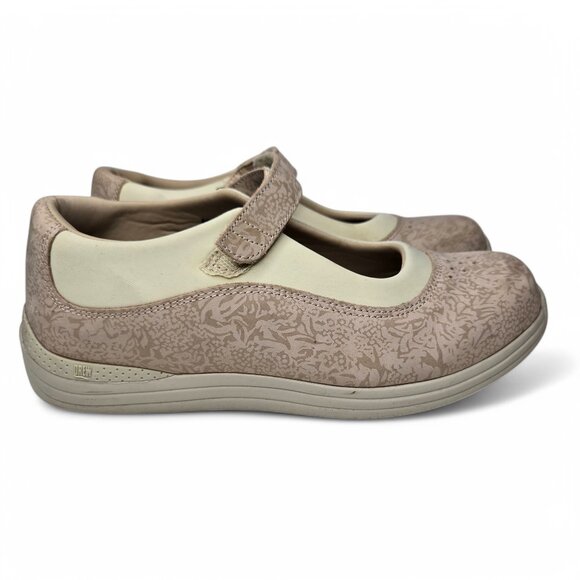 Drew Rose Mary Jane Sneakers Floral Etched Leather Adjustable Everyday Casual 8W - Picture 6 of 11